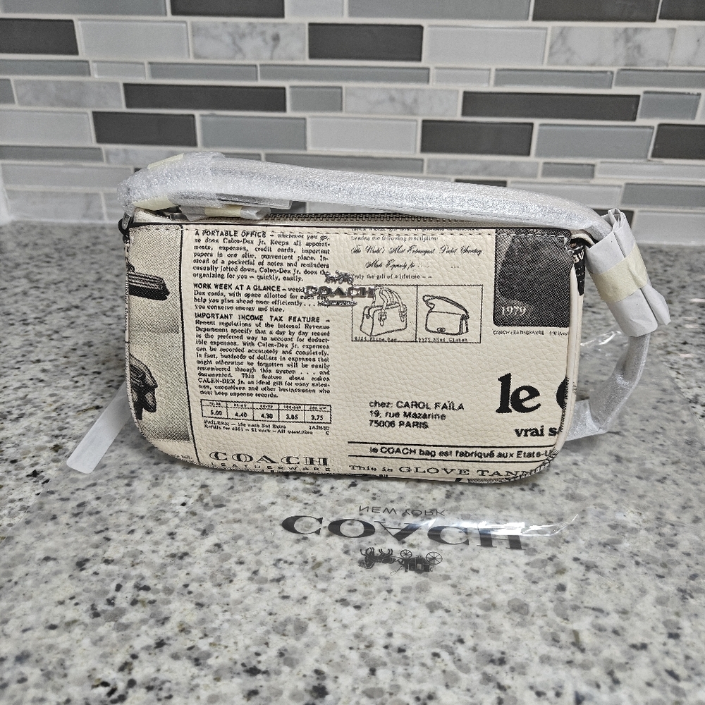 Coach Nolita 19 With Newspaper Print